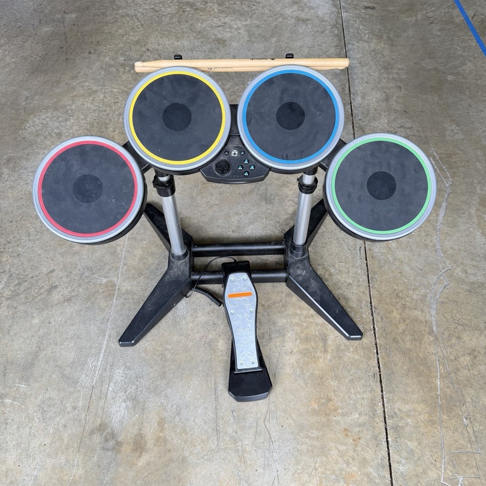Wii Rock Band 2 Wireless Drum Set Harmonix NWDMS2 Pedal No Dongle Tested